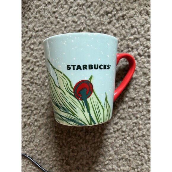 Starbucks Other - Starbucks Mug 2020 Christmas Holiday Cup Leaves Berries Blue Snow 18 oz